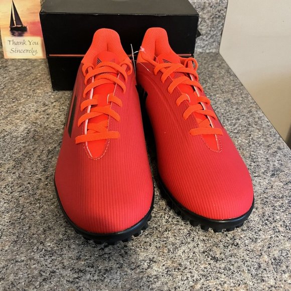 Adidas X Speedflow.4 Turf Soccer Shoes Black Solar Red FY3336 Men Sz 8 / Women 9 - Picture 6 of 11